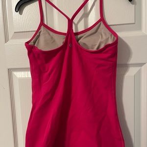 Lulu lemon "power-y" tank top. Pink. Size 10.